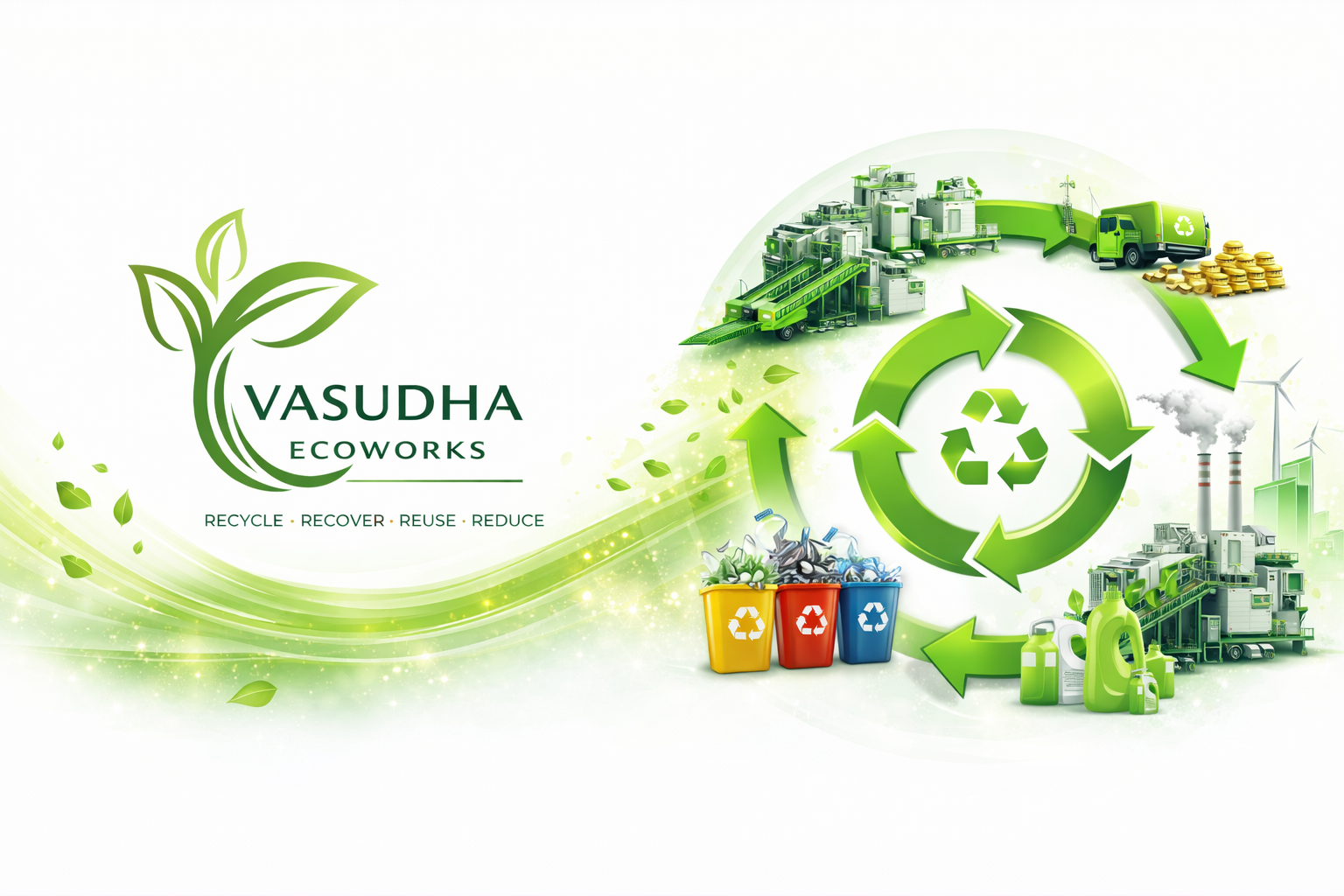 Vasudha Ecoworks circular recycling banner